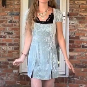 Urban Outfitters Sage Velvet Blouse